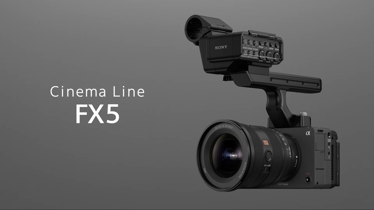 Sony FX5, nouvelle caméra de la gamme Cinema Line, présentée avec poignée XLR et viseur électronique